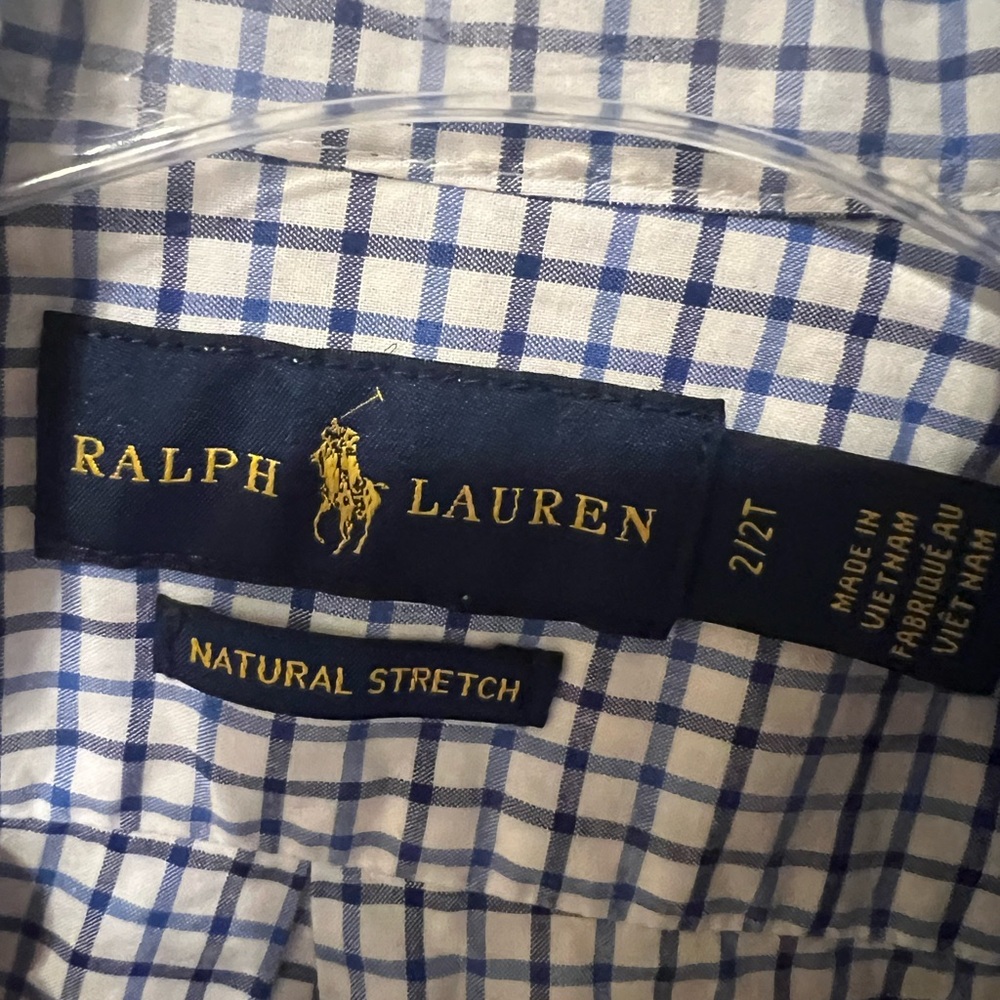 Blue and White Checkered Button-Up Shirt - Picture 2 of 3